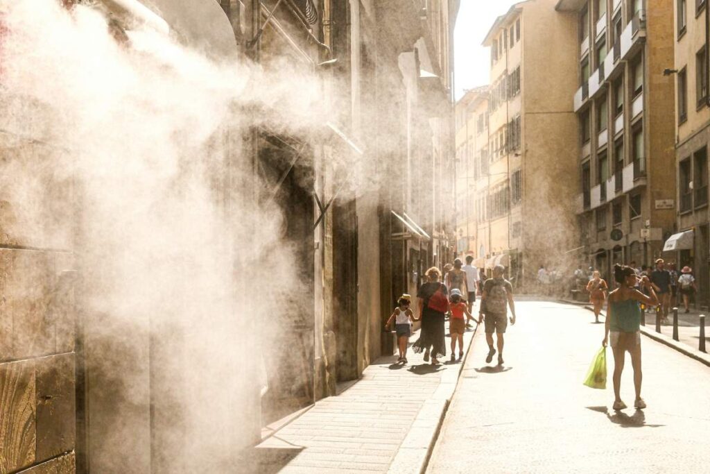 Una foto di firenze durante un ondata di calore